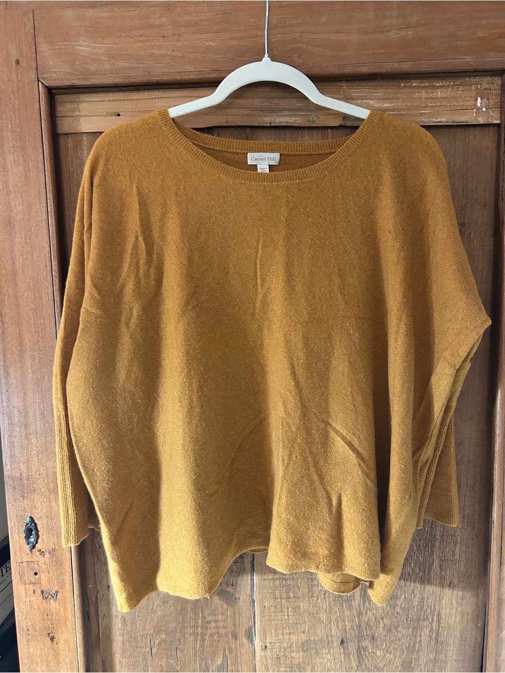 Garnet Hill cropped boxy cashmere sweater
